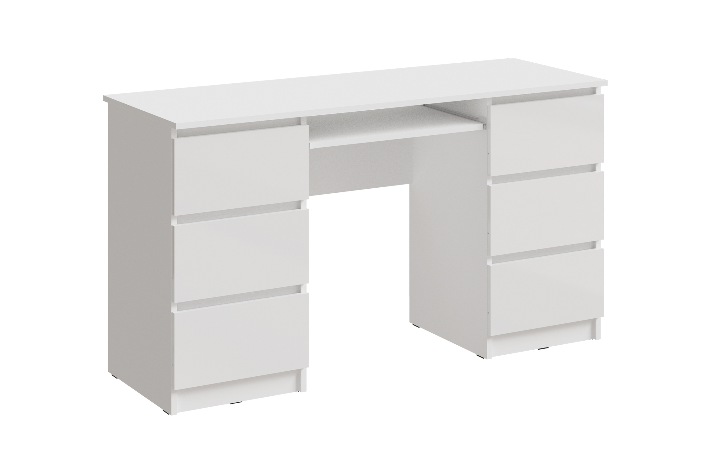 Стол письменный Челси 6 ящиков белый глянец / белый
