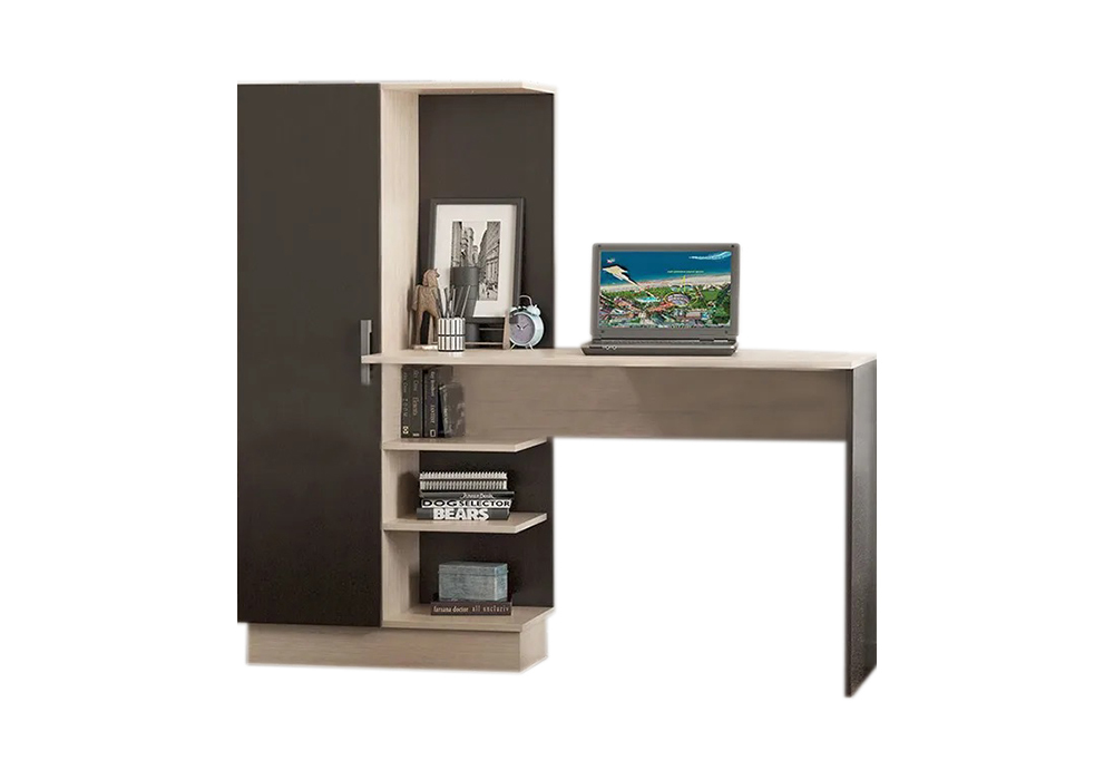 Стол компьютерный №1 дуб беленый / венге