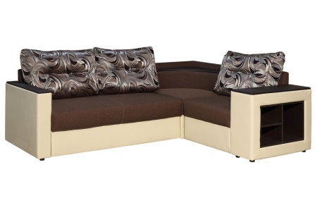 Угловой Диван с Полками Магнолия №2/Разные Цвета Ш-2550 х Г-1860 х В-900 мм