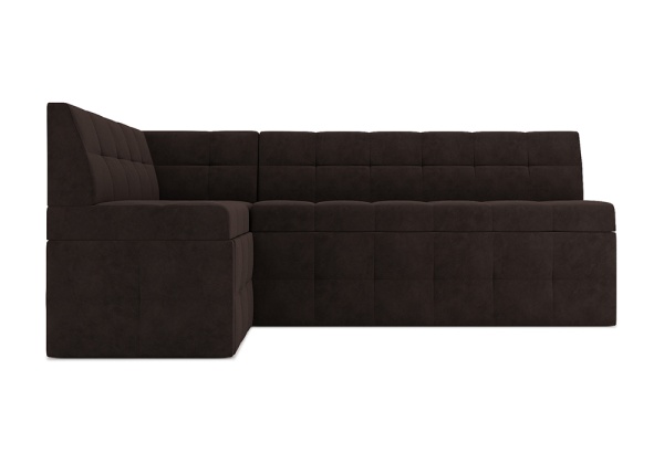 Кухонный угловой диван дельфин Атлантис микровелюр коричневый