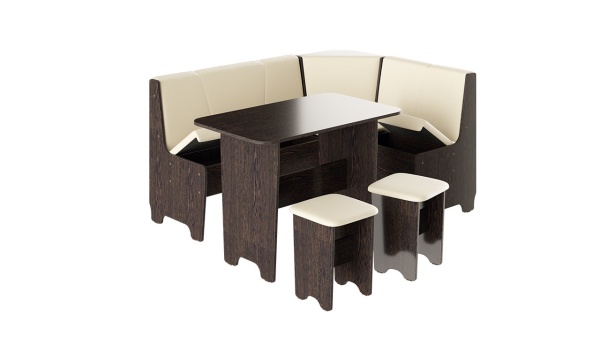 Кухонный уголок «Техас исп.1» Венге/Экокожа Бежевая