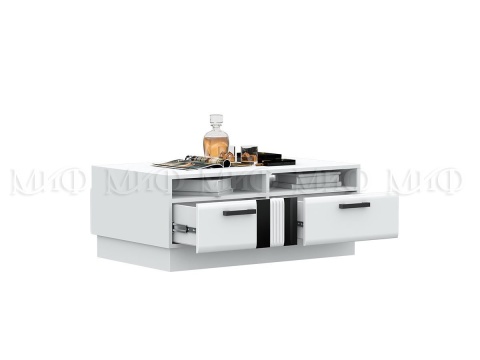 Гостиная Манифик МДФ (Ш-3000 x В-2126 x Г-650 мм)Белый/Белый Глянец