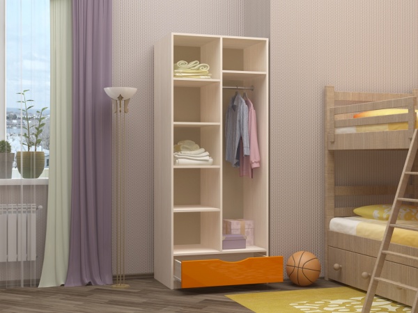 Шкаф 2-х Створчатый с Ящиком для Хранения Ириска-3 МДФ (Ш-800 х В-2000 х Г-496 мм)/Разные Цвета