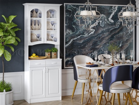 Буфет Кармен 2-х Створчатый МДФ (Ш-800 x Г-430 х В-2250 мм)/Разные Цвета