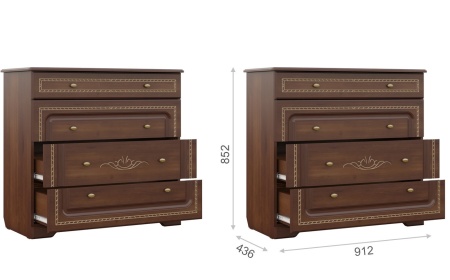 Спальный Гарнитур Диана Орех Экко/Патина Золото